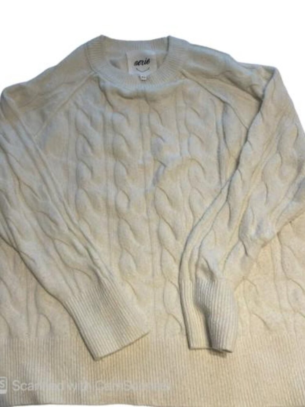 Aerie Cozy Cable Knit Crewneck Oversized Sweater